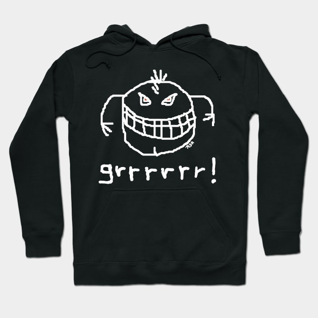 Grrrrrr! White outline. Hoodie by RawSunArt